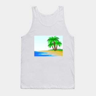 Minimalist Palm Tree Design Tank Top